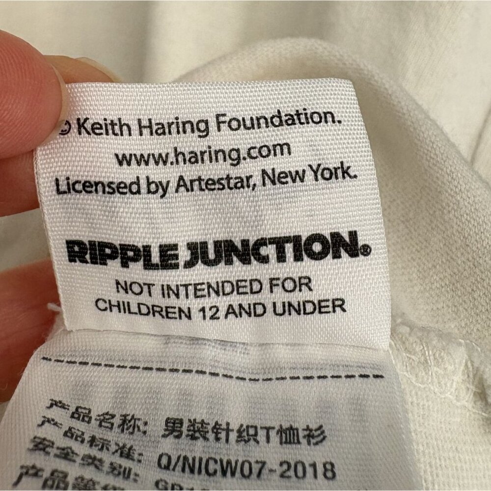 Abercrombie & Fitch Men Keith Haring New York Big Apple Graphic T-shirt L White - Picture 7 of 11